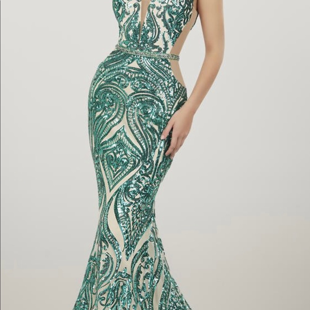 Panoply emerald formal gown style number 14916